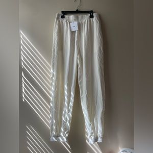 Adika Nylon Training Pants White Sweatpants Jogger medium NWT
